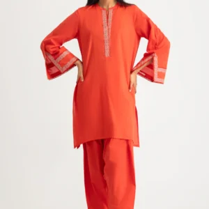 broidered Shirt And Printed Trouser
