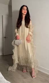 fancy white golden dress